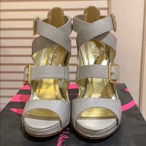 Grey Snake Print Sandals